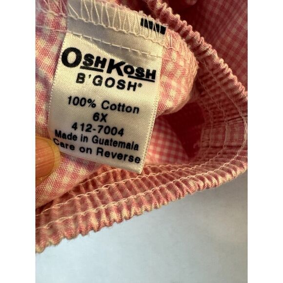 Vintage 1999 Gingham Capri Pants Pedal Pusher Pink Osh Kosh - Girls Size 6X - Picture 7 of 7